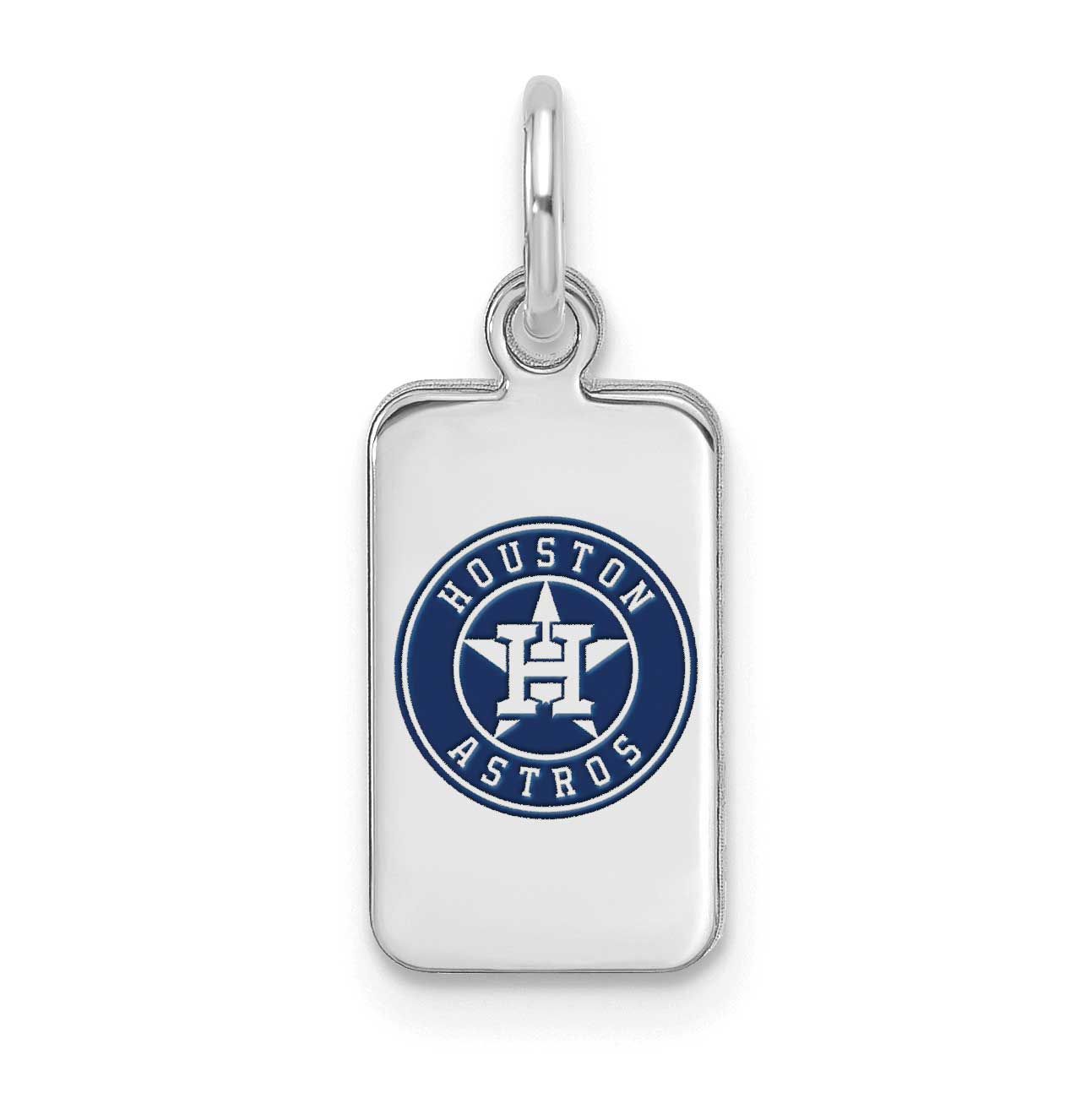 MLB Houston Astros Enameled Tag Pendant Sterling Silver Rhodium-plated, MPN: SS126AST