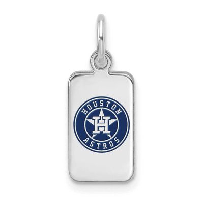 MLB Houston Astros Enameled Tag Pendant Sterling Silver Rhodium-plated, MPN: SS126AST