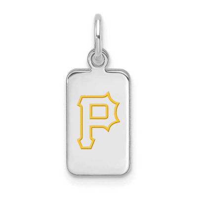 MLB Pittsburgh Pirates Enamel Tag Pendant Sterling Silver Rhodium-plated, MPN: SS126PIR