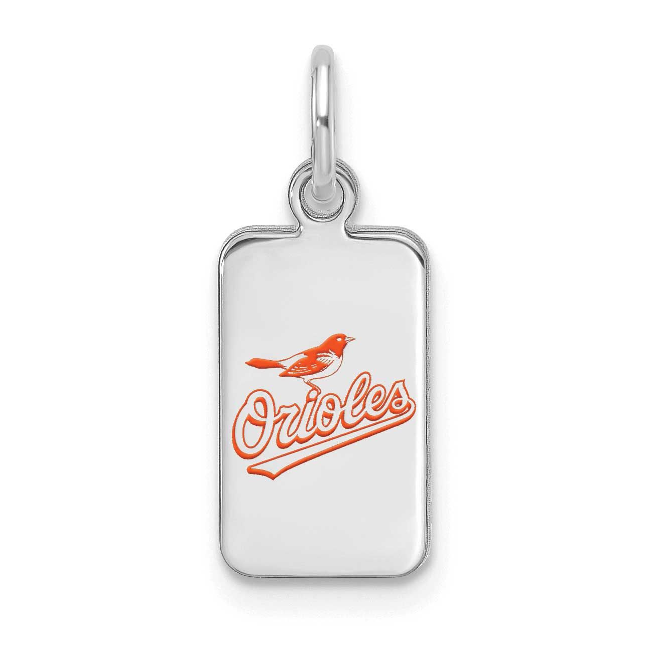 MLB Baltimore Orioles Enamel Tag Pendant Sterling Silver Rhodium-plated, MPN: SS126ORI