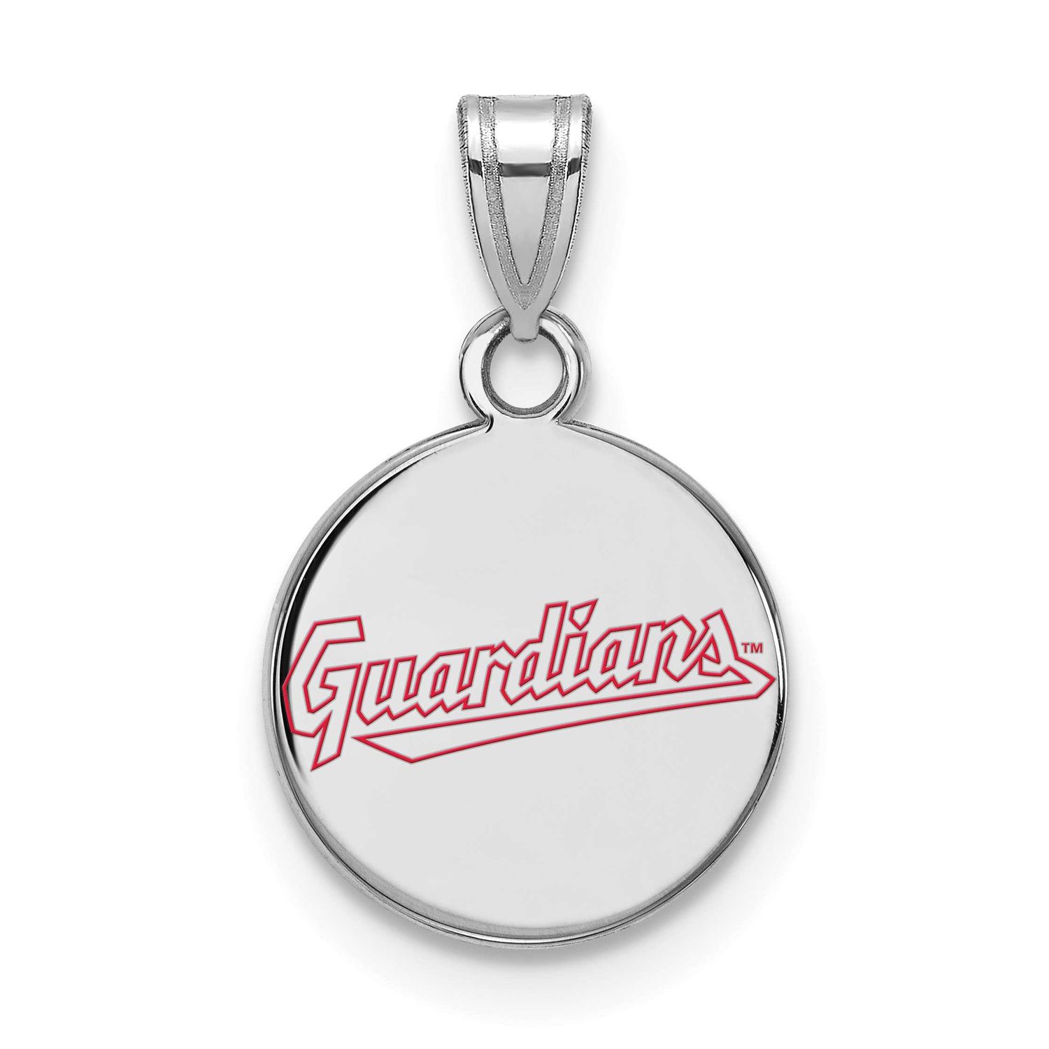 MLB Cleveland Guardians Sm.Enamel Disc Pendant Sterling Silver Rhodium-plated, MPN: SS012GUA