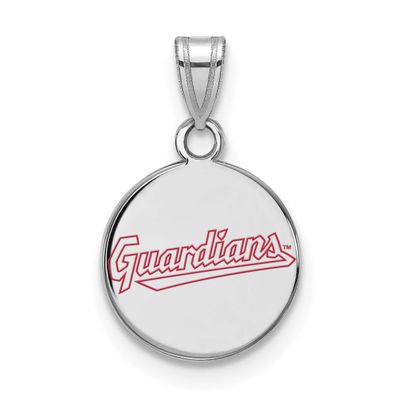 MLB Cleveland Guardians Sm.Enamel Disc Pendant Sterling Silver Rhodium-plated, MPN: SS012GUA