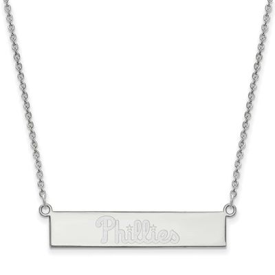MLB Philadelphia Phillies Bar Necklace Sterling Silver Rhodium-plated, MPN: SS041PHI-18