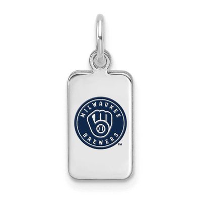MLB Milwaukee Brewers Enamel Tag Pendant Sterling Silver Rhodium-plated, MPN: SS126BRE