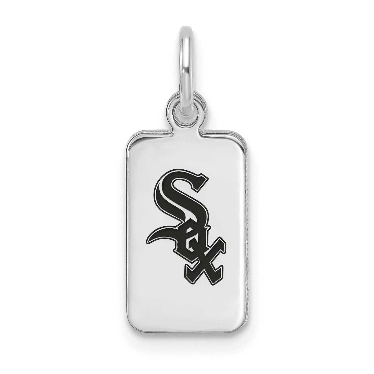 MLB Chicago White Sox Enamel Tag Pendant Sterling Silver Rhodium-plated, MPN: SS126WHI