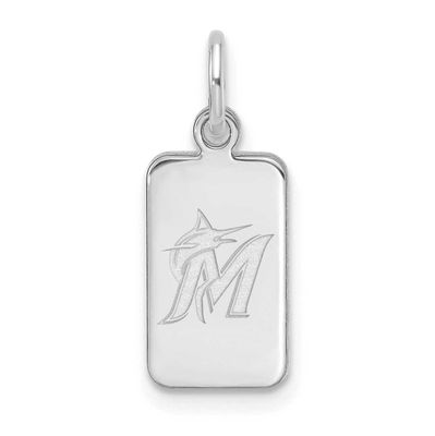 MLB Miami Marlins Tag Pendant Sterling Silver Rhodium-plated, MPN: SS125MIN