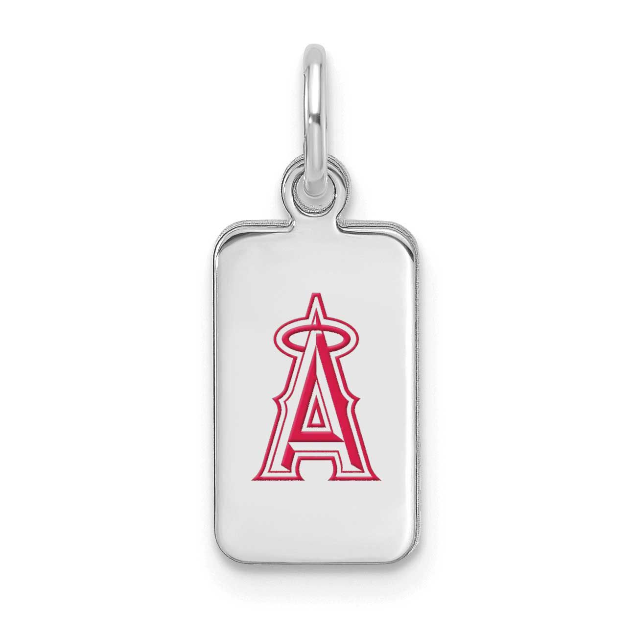 MLB Angels Enameled Tag Pendant Sterling Silver Rhodium-plated, MPN: SS126ANG