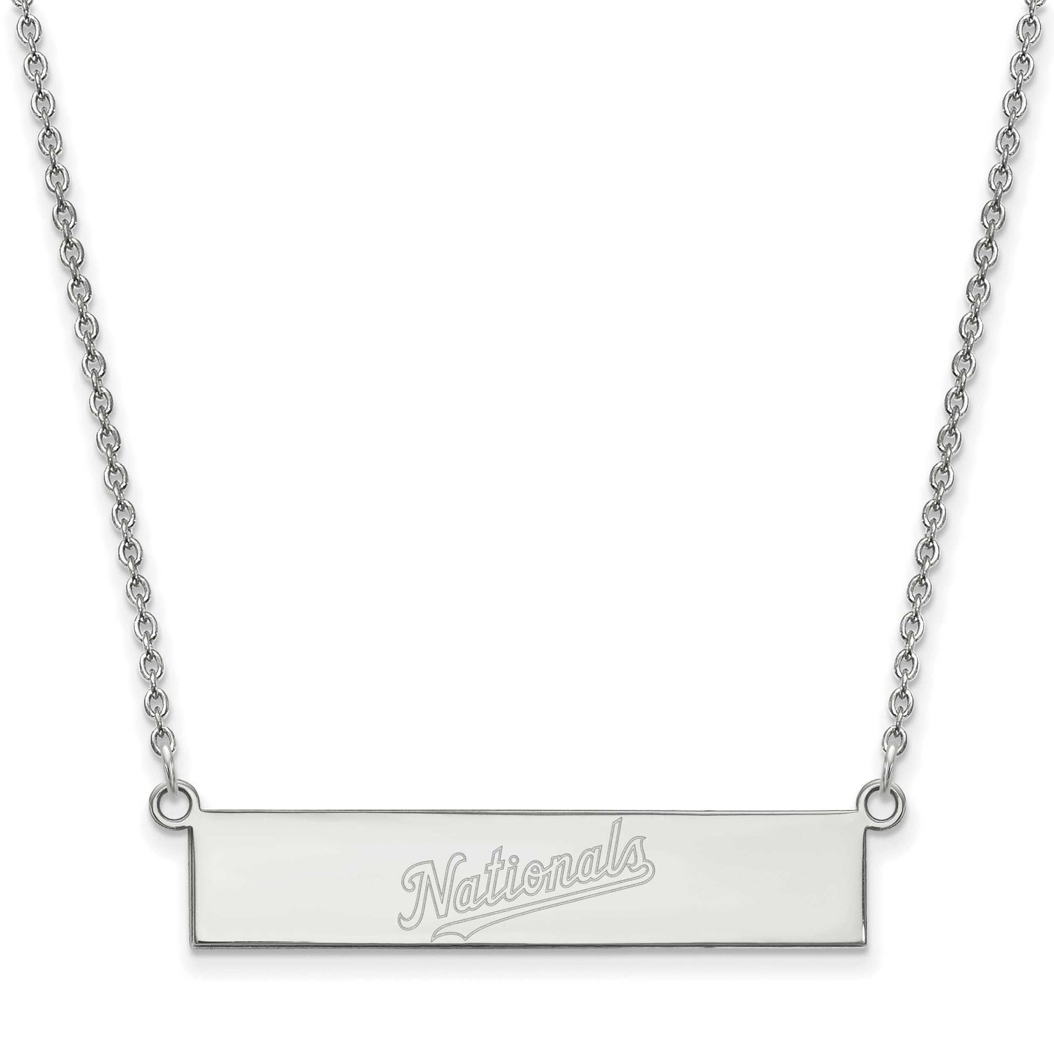 MLB Washington Nationals Bar Necklace Sterling Silver Rhodium-plated, MPN: SS041NAT-18