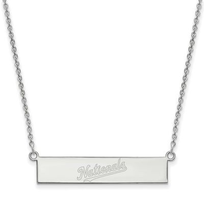 MLB Washington Nationals Bar Necklace Sterling Silver Rhodium-plated, MPN: SS041NAT-18