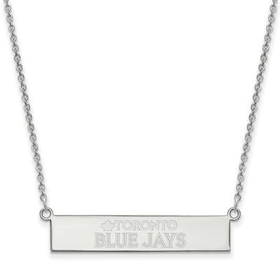 MLB Toronto Blue Jays Script Bar Necklace Sterling Silver Rhodium-plated, MPN: SS041BLU-18