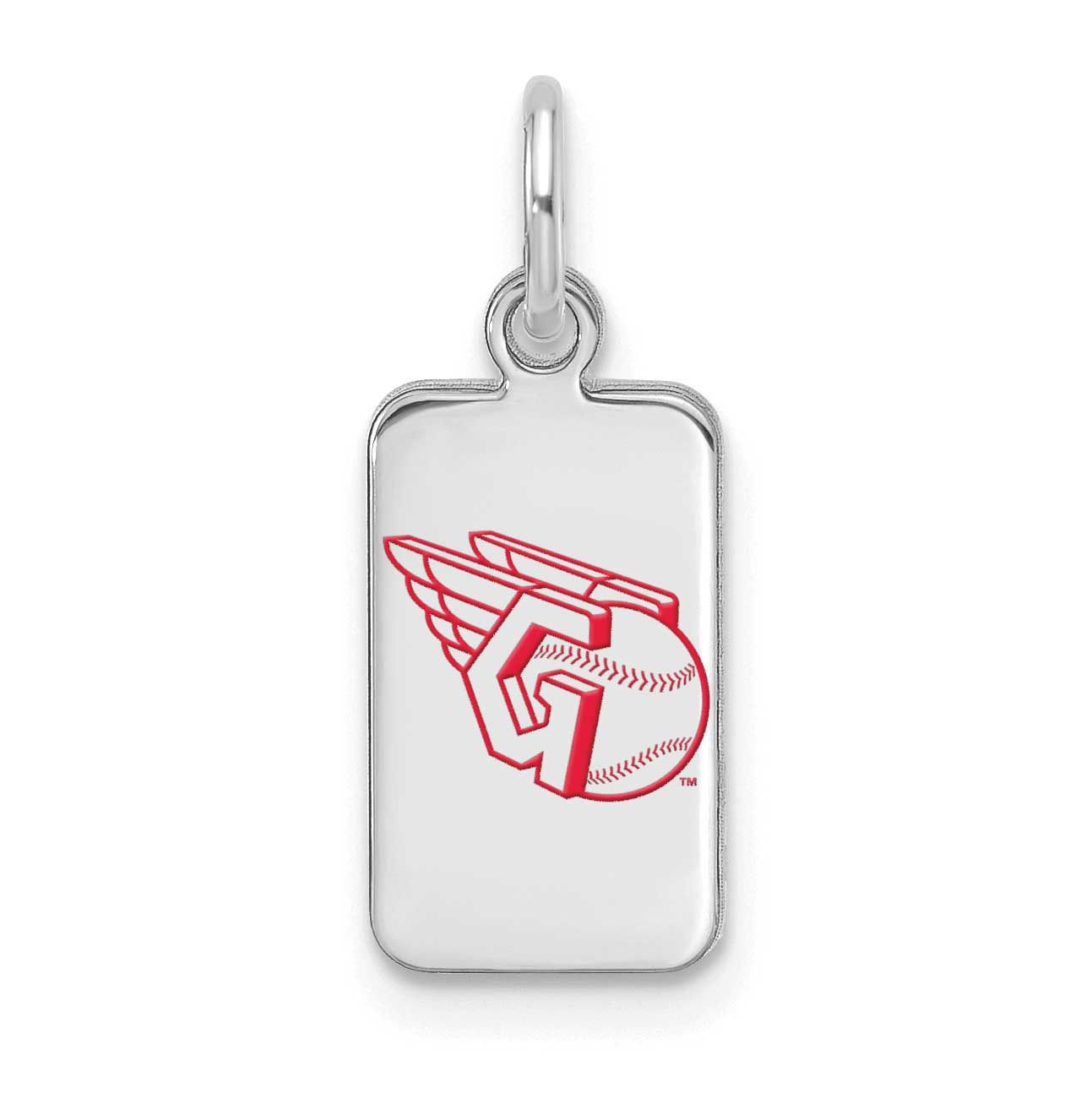 MLB Cleveland Guardians Enamel Tag Pendant Sterling Silver Rhodium-plated, MPN: SS126GUA