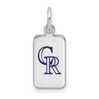 MLB Colorado Rockies Enamel Tag Pendant Sterling Silver Rhodium-plated, MPN: SS126ROK