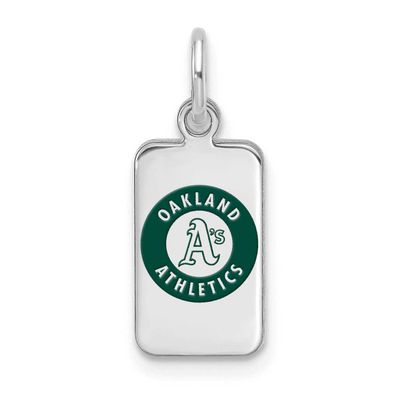 MLB Oakland Athletics Enamel Tag Pendant Sterling Silver Rhodium-plated, MPN: SS126ATH