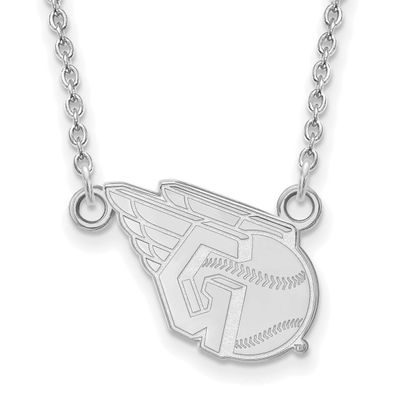 MLB Cleveland Guardians Small Pendant with Necklace Sterling Silver Rhodium-plated, MPN: SS025GUA-18