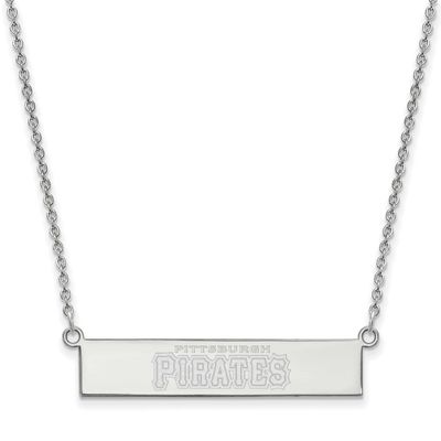 MLB Pittsburgh Pirates Bar Necklace Sterling Silver Rhodium-plated, MPN: SS041PIR-18