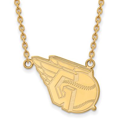 MLB Cleveland Guardians Logo Large Pendant with Necklace 14k Gold, MPN: 4Y026GUA-18