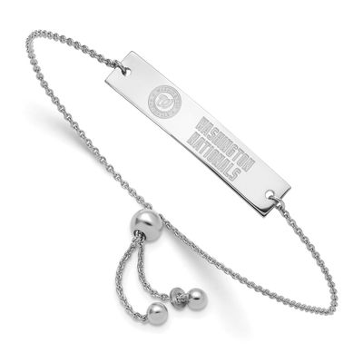 MLB Washington Nationals Name Bar Adj Bracelet Sterling Silver Rhodium-plated, MPN: SS127NAT-9