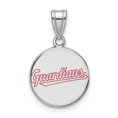 MLB Cleveland Guardians Medium Enamel Disc Pendant Sterling Silver Rhodium-plated, MPN: SS014GUA