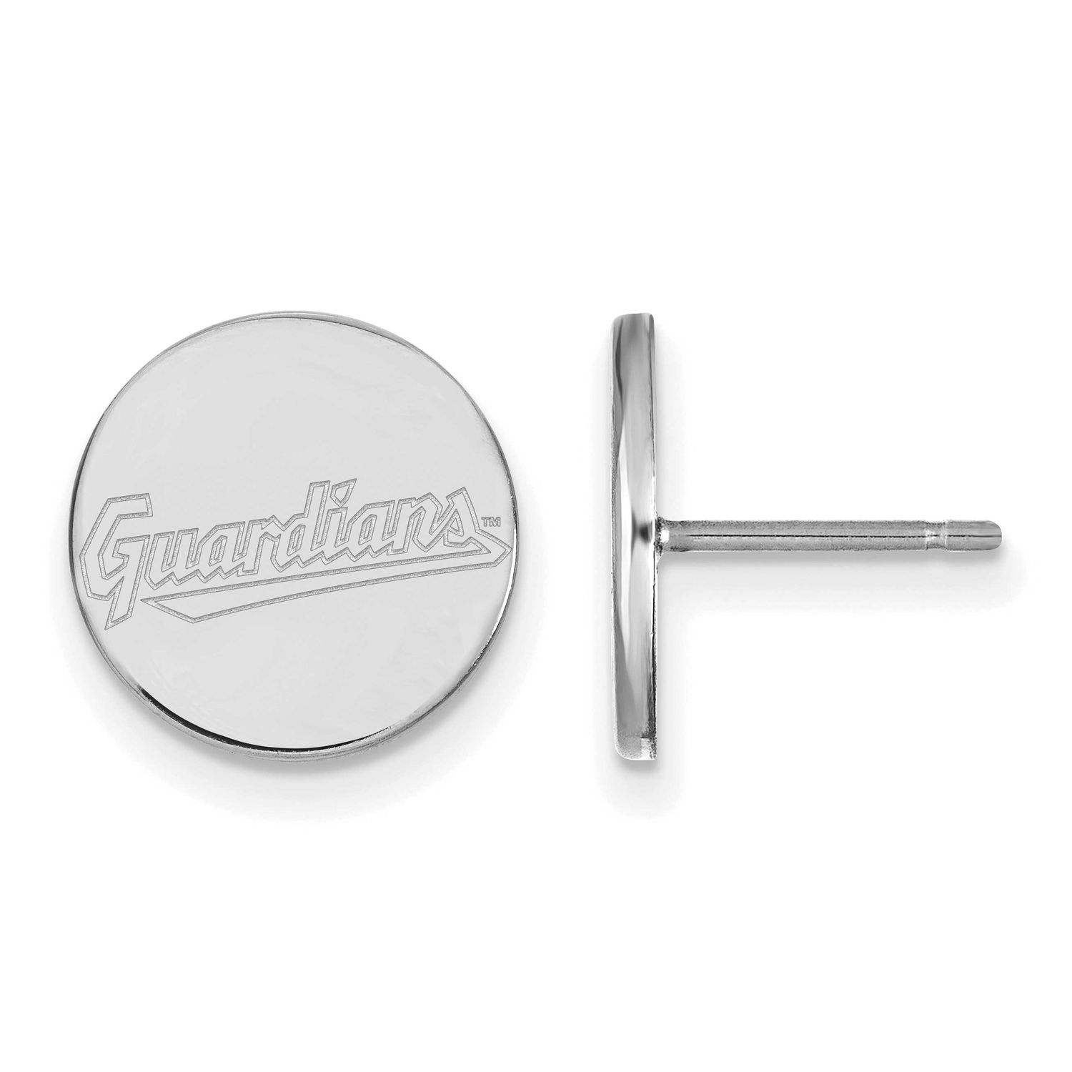 MLB Cleveland Guardians Small Disc Earrings Sterling Silver Rhodium-plated, MPN: SS017GUA
