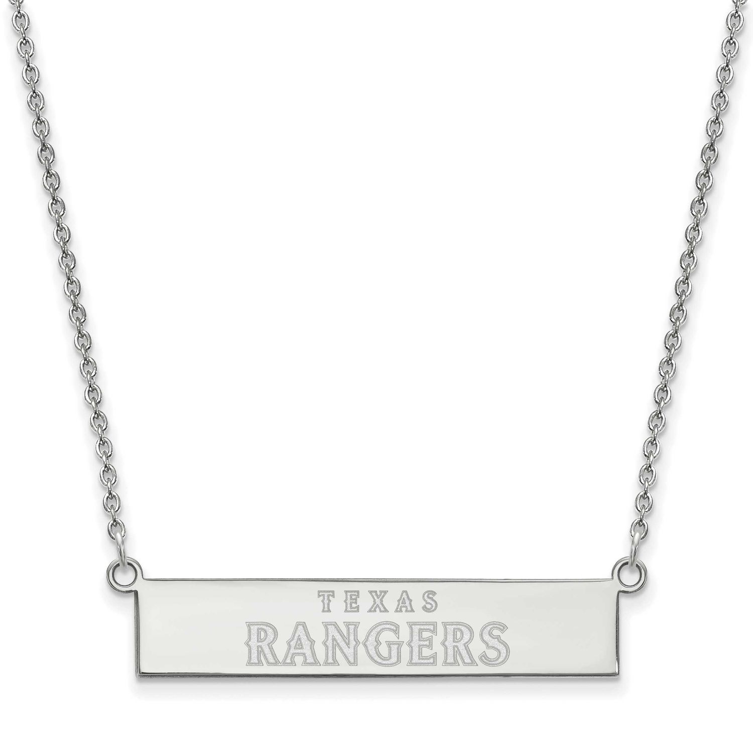 MLB Texas Rangers Bar Necklace Sterling Silver Rhodium-plated, MPN: SS041RAN-18