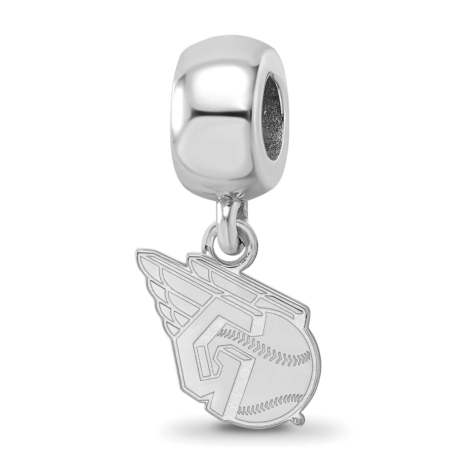 MLB Cleveland Guardians Extra Sm. Bead Dangle Earrings Sterling Silver Rhodium-plated, MPN: SS023GUA