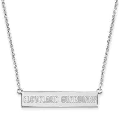 MLB Cleveland Guardians Small Bar Necklace Sterling Silver Rhodium-plated, MPN: SS029GUA-18