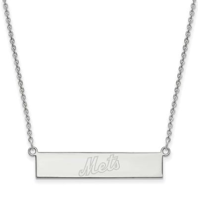 MLB New York Mets Bar Necklace Sterling Silver Rhodium-plated, MPN: SS041MET-18