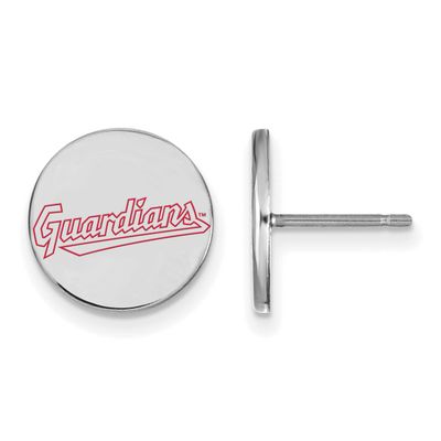 MLB Cleveland Guardians Small Enamel Disc Earring Sterling Silver Rhodium-plated, MPN: SS018GUA