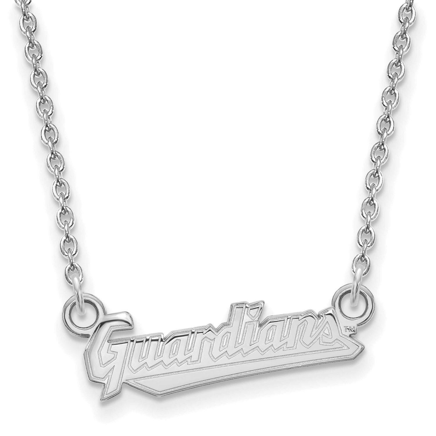 MLB Cleveland Guardians Small Pendant with Necklace Sterling Silver Rhodium-plated, MPN: SS005GUA-18