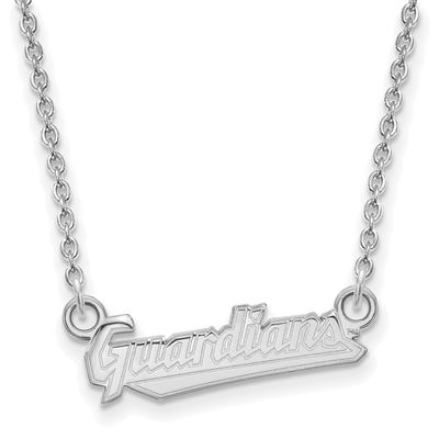 MLB Cleveland Guardians Small Pendant with Necklace Sterling Silver Rhodium-plated, MPN: SS005GUA-18