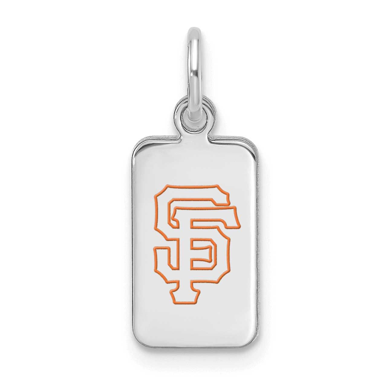 MLB San Francisco Giants Enamel Tag Pendant Sterling Silver Rhodium-plated, MPN: SS126GIT