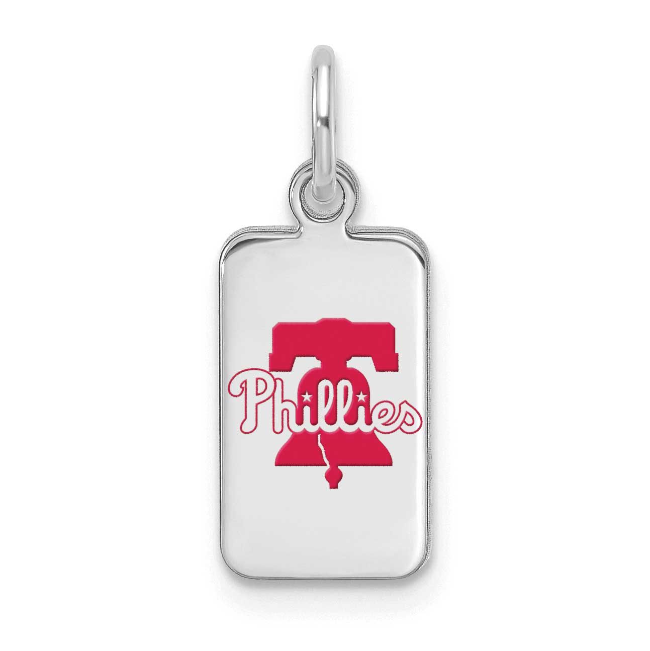 MLB Philadelphia Phillies Enamel Tag Pendant Sterling Silver Rhodium-plated, MPN: SS126PHI