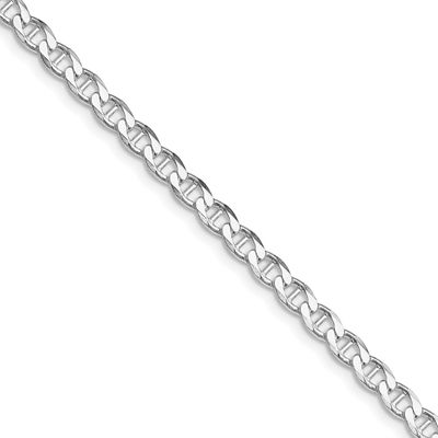 4.0mm Diamond-Cut Flat Anchor Curb Chain 100 Inch S Sterling Silver Rhodium-plated QFAN100R-100