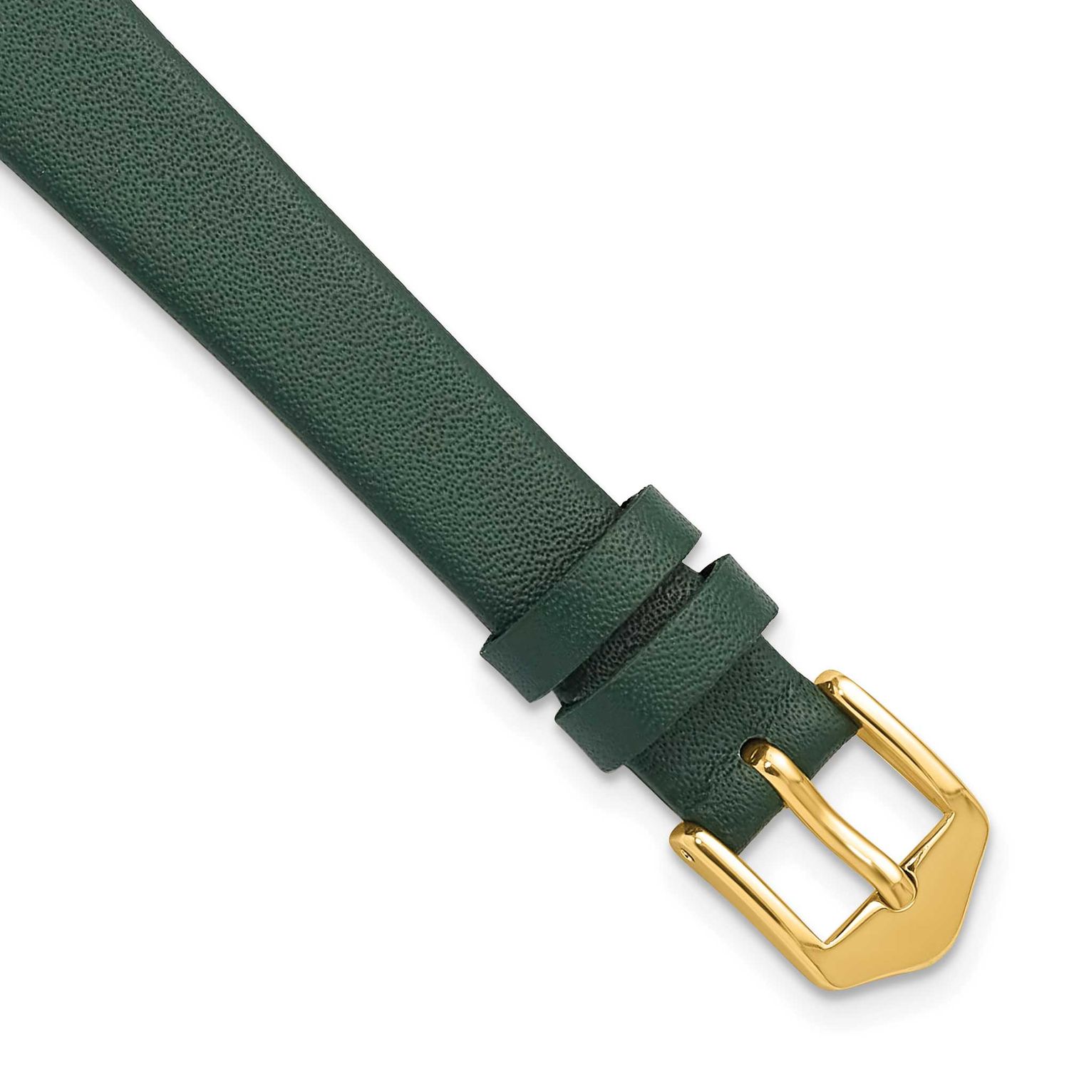 Gilden 12mm Forest Green Classic Calfskin Leather with Gold-Tone Aluminum Buckle 6.6 Inch Watch Ban…