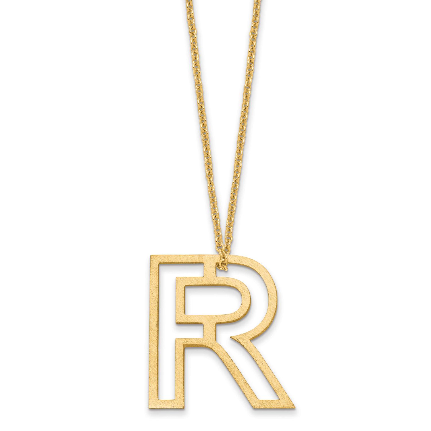 Cut Out Slide Initial R Necklace 10k Gold 10XNA1474Y/R