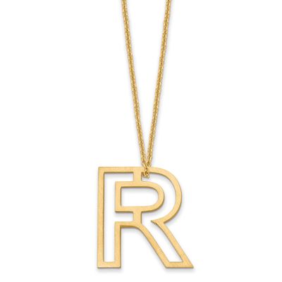 Cut Out Slide Initial R Necklace 10k Gold 10XNA1474Y/R