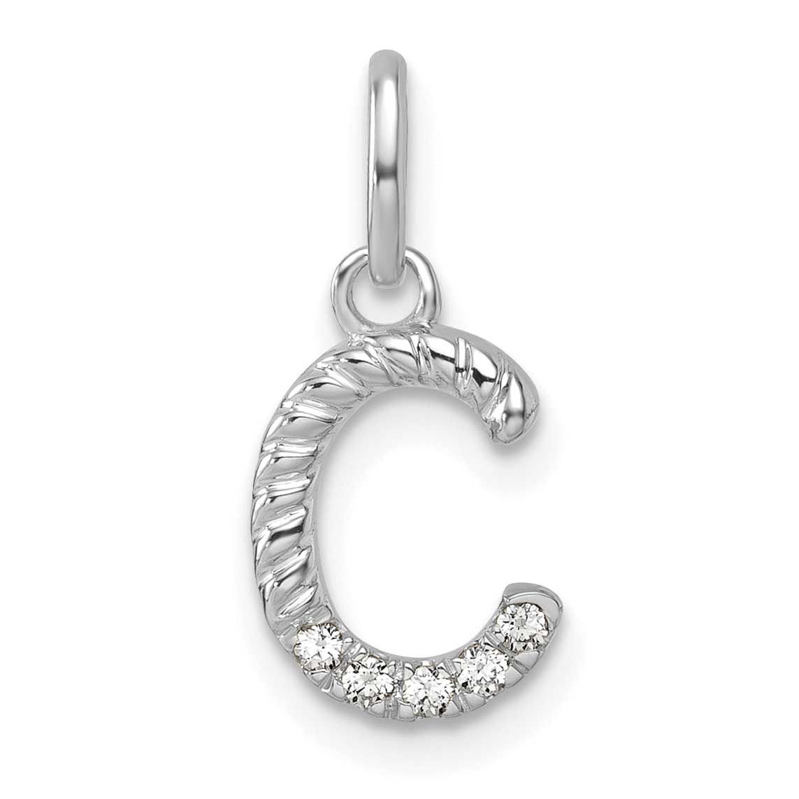 .05 Ct. Diamond Initial C Charm 14k White Gold PM10732C-WA