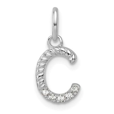 .05 Ct. Diamond Initial C Charm 14k White Gold PM10732C-WA