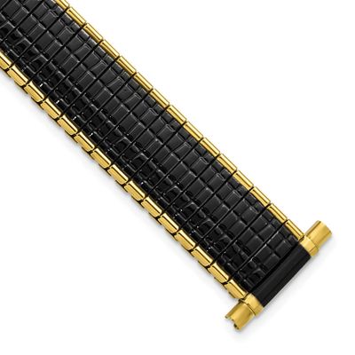 Gilden Romunda Mens 16-20mm Black and Yellow-Tone Stainless Steel 6.5 Inch Expansion Watch Band BA1…