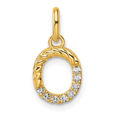 Twisted .07 Ct. Diamond Initial O Charm 14k Gold PM10732O-YA