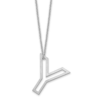 Cut Out Slide Initial Y Necklace 14k White Gold XNA1474W/Y