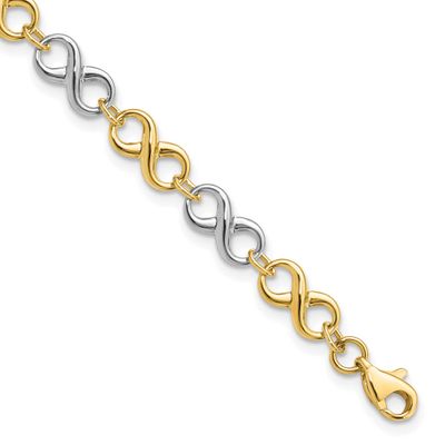 Polished Infinity Bracelet 10K Two-tone Gold 10LF651TT-7