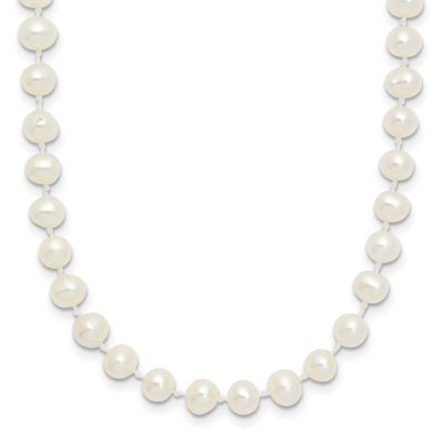 4-5mm White Semi-Round Freshwater Cultured Pearl 14 Inch Necklace 14k Gold XF451-14 191101393099