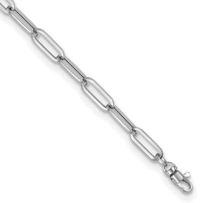 Fancy Link with 1 Inch Extender Bracelet 14k White Gold Polished LF2266W-8.5