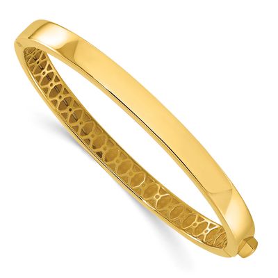 Hinged Bangle 14k Gold Polished LF2024 196904325339