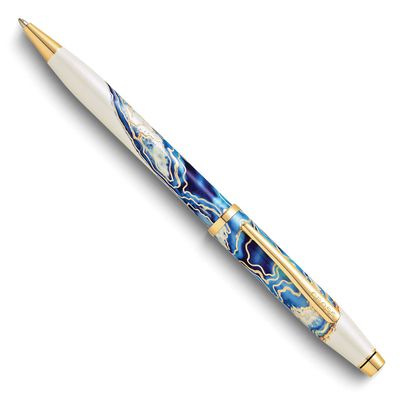 Crossr Wanderlust Malta Blue and White Lacquer with Gold-Plated Accents Ballpoint Pen GM24044 73228…