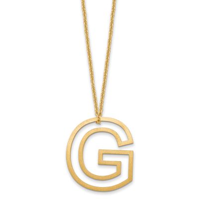 Cut Out Slide Initial G Necklace 10k Gold 10XNA1474Y/G