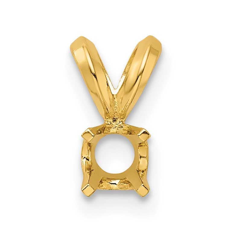 Round 4-Prong Heavy Weight .10Ct. Pendant Setting 14k Gold YG933-7