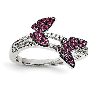 CZ Brilliant Embers Butterfly Ring Sterling Silver QMP1452-8 191101075599