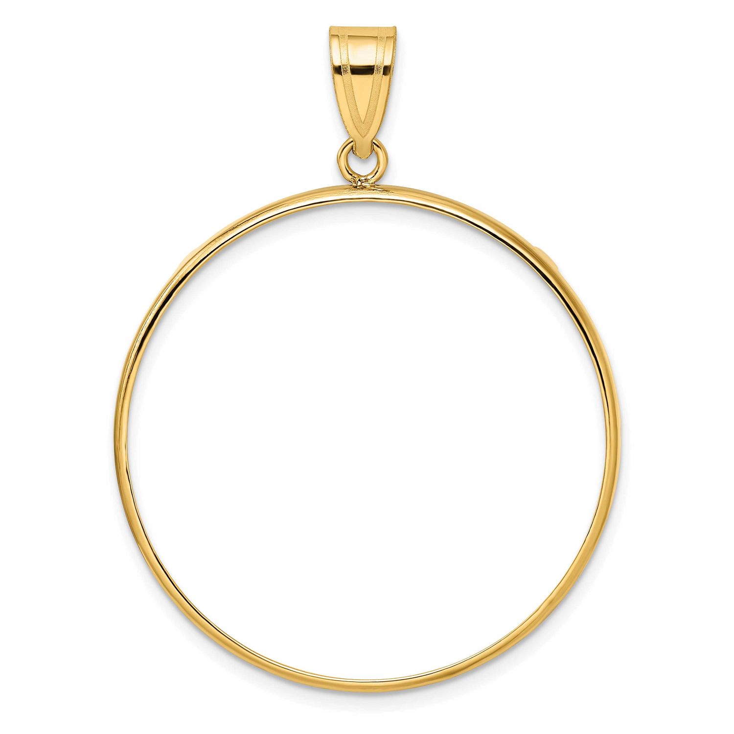34.2mm Prong Coin Bezel Pendant 10k Gold Polished 10C1801/34.2